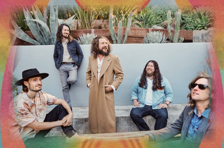 photo of My Morning Jacket members on a patio by Austin Nelson