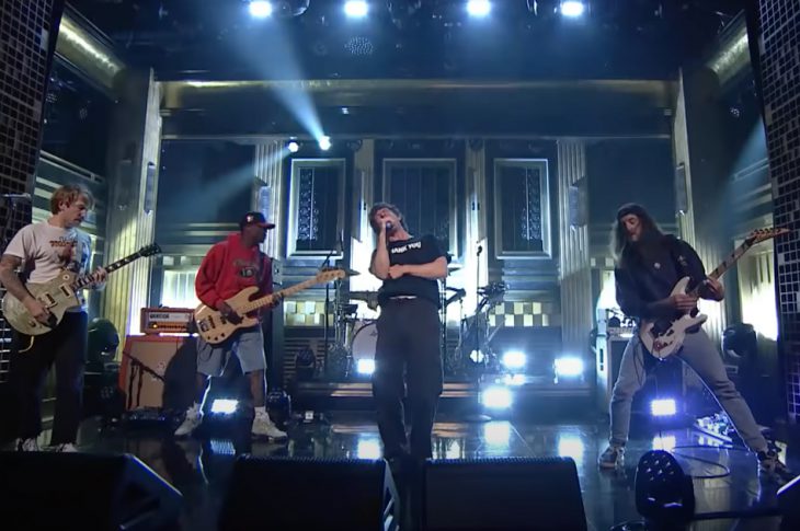 Turnstile performing on the Tonight Show with Jimmy Fallon - image via YouTube